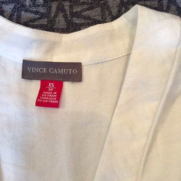 Vince Camuto Sheer V Neck Blouse - Picture 2 of 5